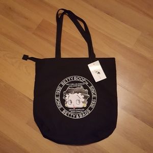 Betty Boop Black Canvas Tote